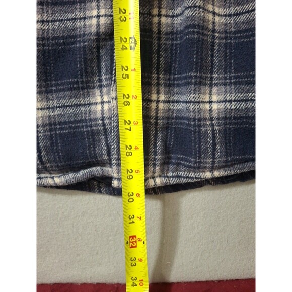 Jachs New York Mens Flannel Jacket Large Blue Plaid Wool Shacket Chore Coat - Picture 10 of 13